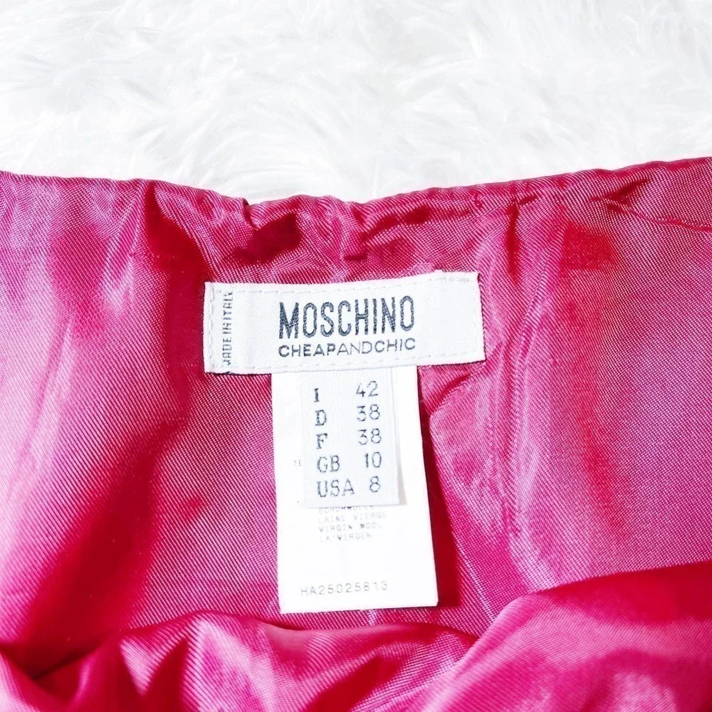 Moschino Cheap and Chic Red Virgin Wool Pencil Skirt US SZ8